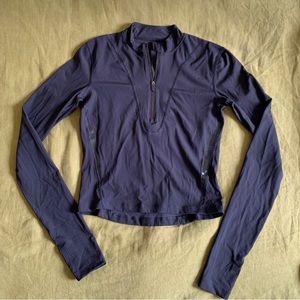 Lululemon Ribbed Half Zip Black Long Sleeve Top Size XS